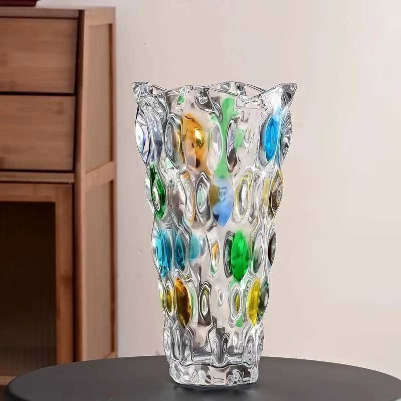 Vase Arrangement Living Room Flower Arrangement Glass Transparent Vase 2025 New High-level Luxury Desktop Decorative Vase C251124