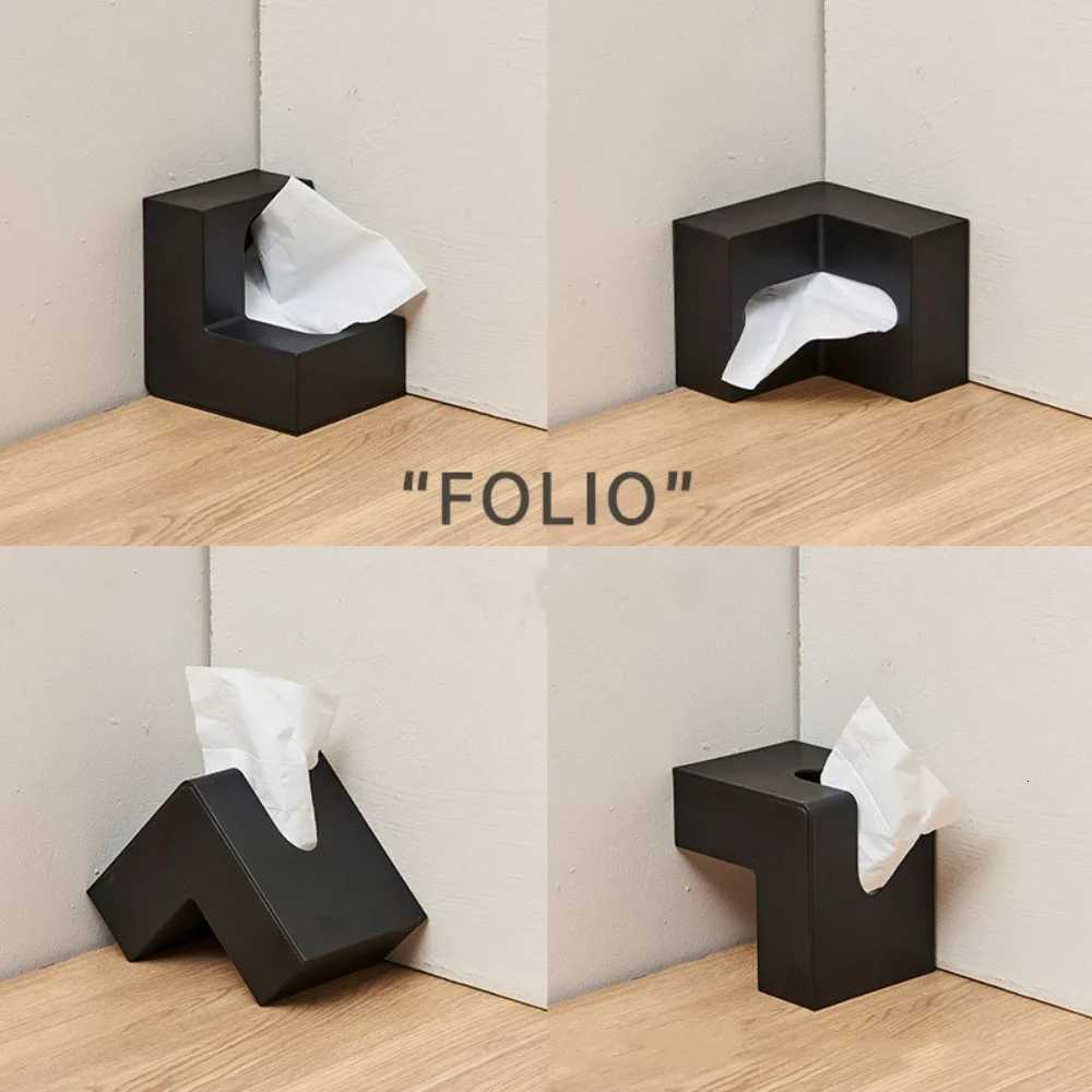 L-shaped Tissue Boxes Office Living Room Bedroom Simple and Creative Folding Double-sided Tissue Box Holder Home DecorationM251124