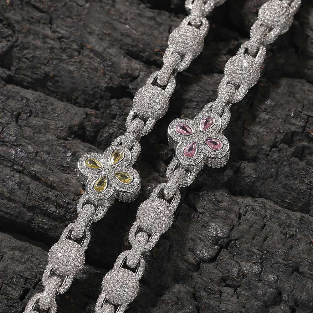 Luxury designer Hip Hop Gold Plated Ice out VVS Moissanite Men's and Women's Necklace Bracelet with FREE shipping