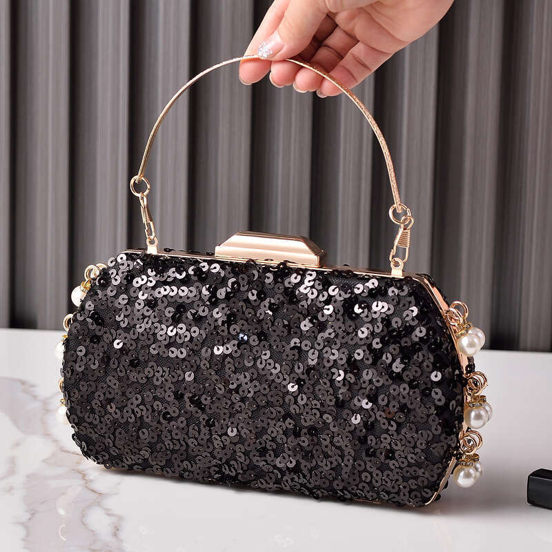 Dinner Bag New Sequin Dinner Pearl Sparkling Party Bag Evening Dress Handbag Fashionable Bag KQ