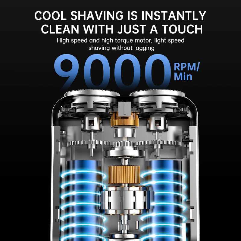 Mini Electric Smart Shaver Household Car Shaver Digital Display Dual Rechargeable Shaver Powerful Beard Trimmer Tool L251124