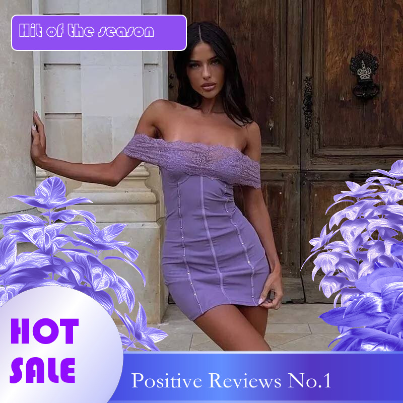 Dongdumaoyi Townlike Slim Bodycon Dress Women Off Shoulder Mini Spring Summer Lace Strapless Nightclub Sexy Party Dresses
