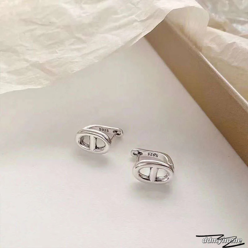 Summer Korean Style S Silver Geometric Pig Nose Hollow Earrings For Women Ddmyhome