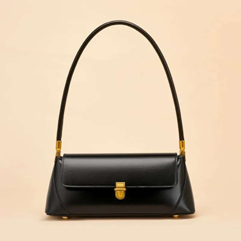 Designer Bag 2025 Burminsa Cowhide Genuine Leather Underarm Shoulder Bags For Women 2025 Designer Tote Purses French Style Ladies Handbags Luxury Bag