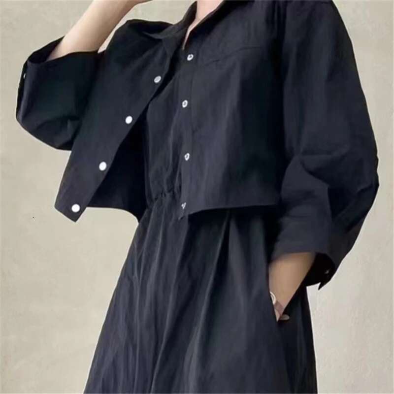 Designer Clothes REALEFT Summer 2 Pieces Women's Suits Turn-Down Short Jacket And Solid Casual Tank Dress Sets Outfits New Spring