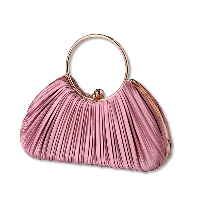 Dinner Bag Fashionable Apricot Pleated Dinner Elegant Qipao Circular Banquet Bride Bag Chaozhou Factory KQ