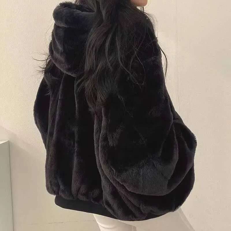 Designer Clothes Smvp Winter Thicken Warm Parkas Women Fashion Double Sided Hooded Fleece Coat Ladies Korean Loose Long Sleeve Zip Up Jackets