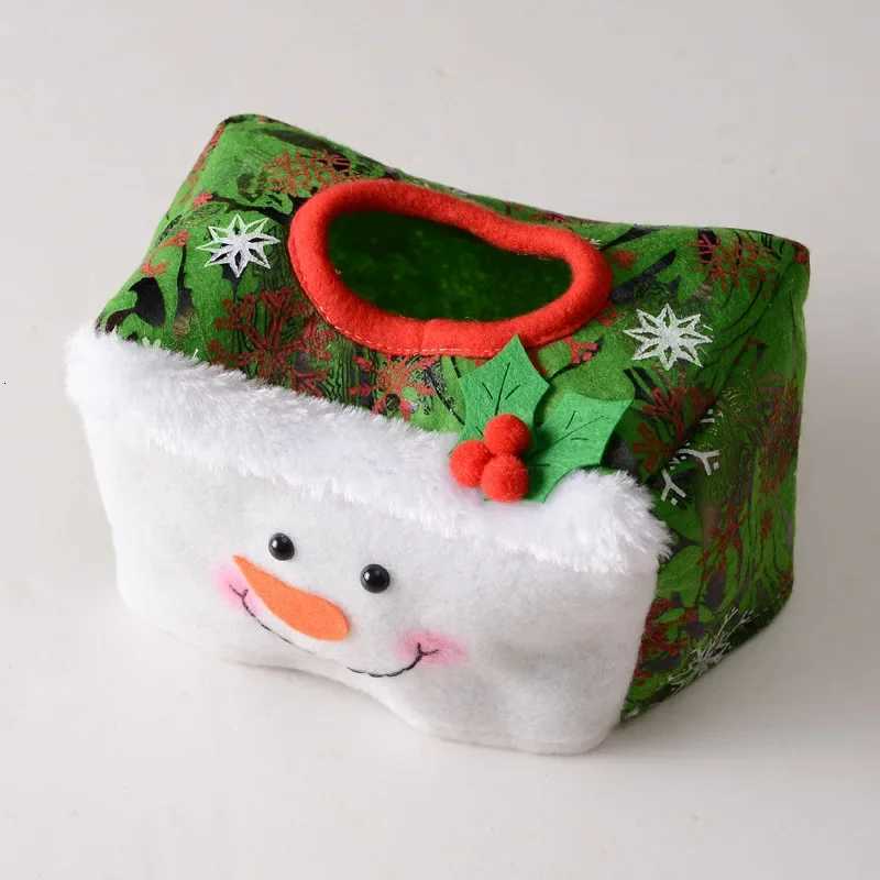Home Christmas Tissue Paper Holder Case Boxes Red Green Santa Claus Toilet Paper Cover Bag Christmas Party Decor Desktop Decor LM251124
