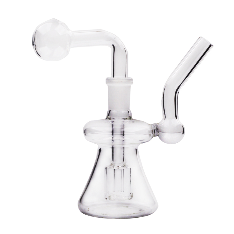 14mm Gourd Shape Bent Neck Glass Oil Burner Water Pipe Bong with Percolator
