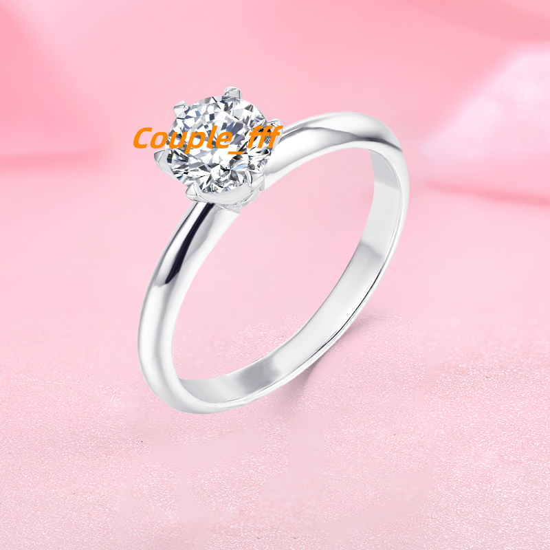 High Quality Wedding Ring 925 Sterling Silver Round Brilliant Cut Custom Moissanite Engagement Rings