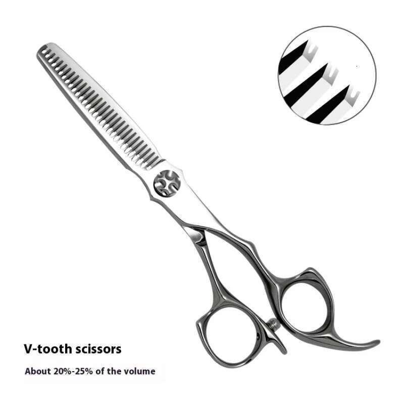 6-Inch Imported440C High-end Straight Thinning Hairdressing Set Hairdressers Professional Haircut Scissors