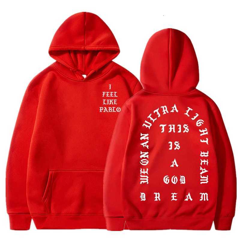 I Feel Like Pablo Hoodies Men Fashion Letter Graphic Printed Sweatshirts Women Cool Casual Harajuku Hooded Pullover Oversized M251124