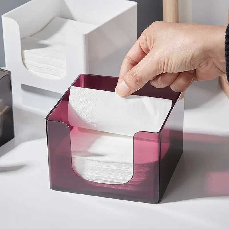 Acrylic Square Restaurant Tissue Storage Box Household Square Simple and Fashionable Tissue BoxM251124