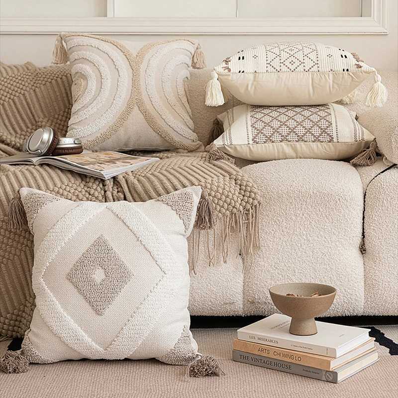 Battilo Luxury Pillow Cover with Tassels Soft Cotton Pillowcase Boho Decorative Throw Pillow for Living Room Sofa Cushion Cover G251124
