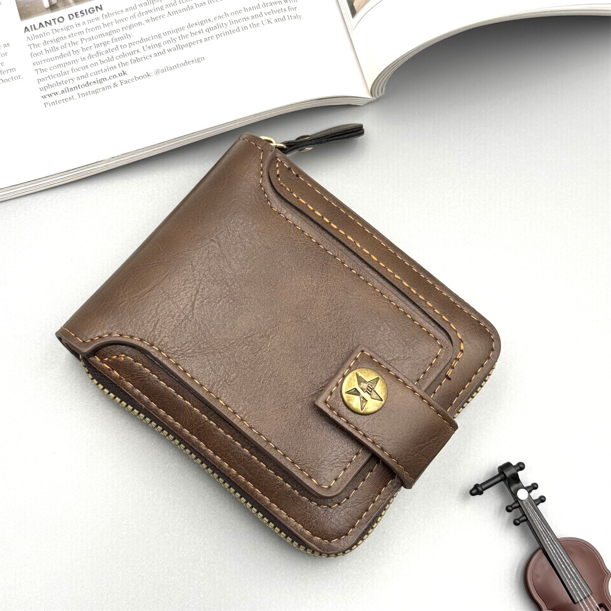 Cross-Border Foreign Trade Model 2024 New Rhombus Long Wallet Hot Large Capacity Hand Zipper Mobile Phone Bag