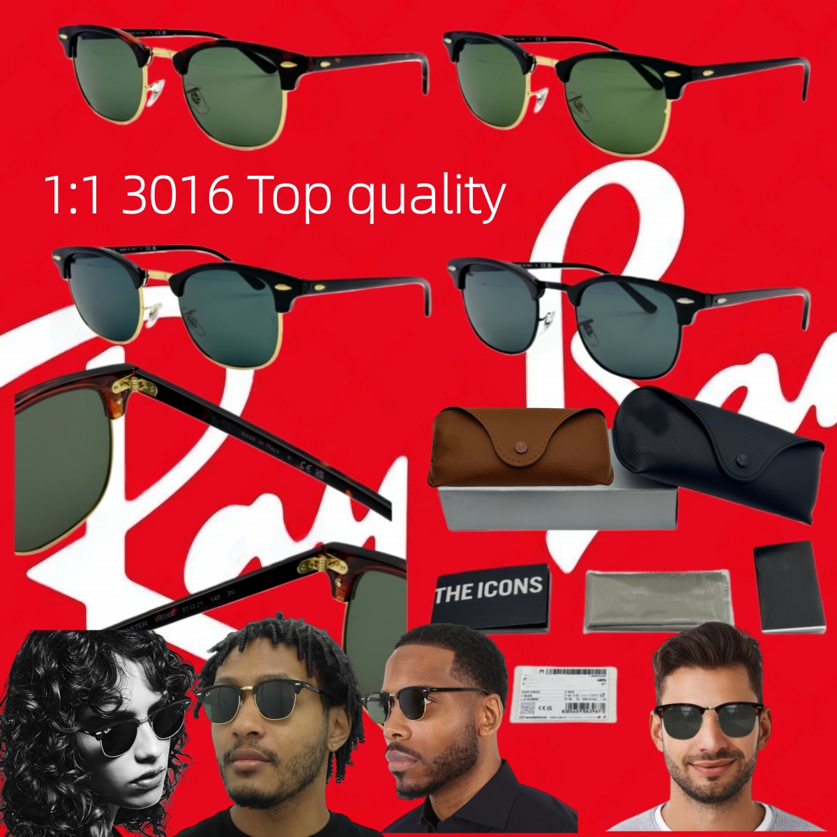Top Quality Men Classic Brand Retro women Sunglasses Luxury Designer Eyewear Metal Frame Designers Sun Woman glass lenses With box 3016 2140