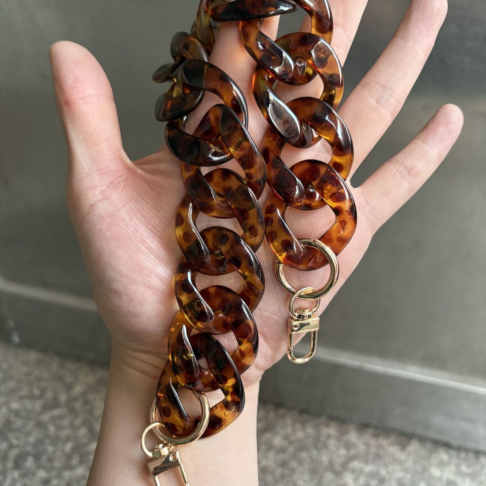 Acrylic womens handbag with thick chain used for bags leopard shoulders resin straps replacement bag chains plastic chains 60cm 120cm 241223