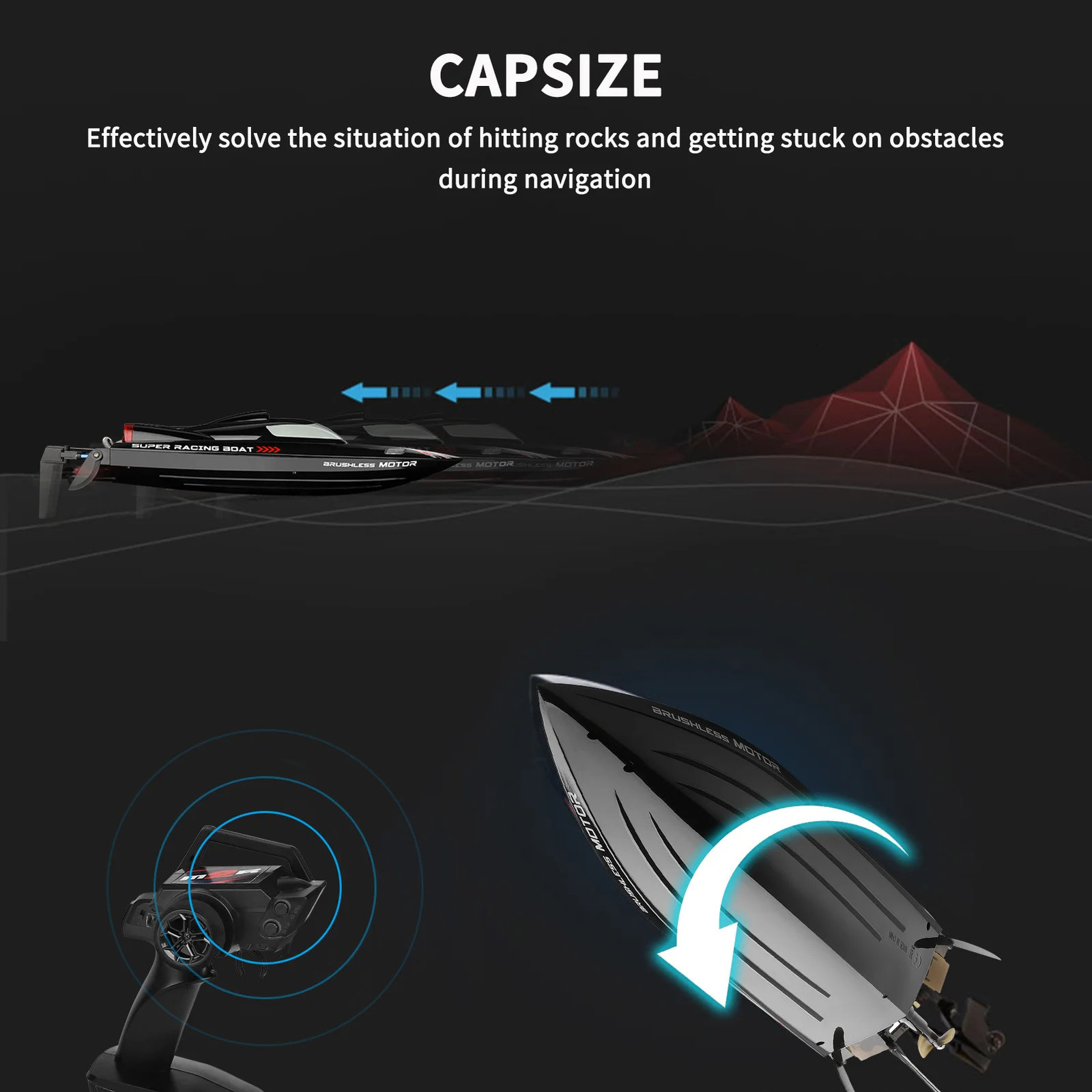 RC Boat WLtoys WL916 Remote Control Boats 60kmh 24GHz Gift for Kids Adults Boys Capsize Low Battery Alarm 251113