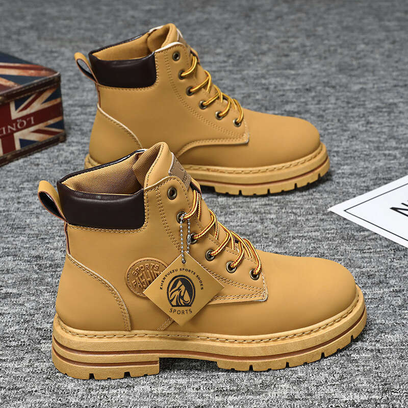 2023 new autumn hightop martin shoes yellow free shipping designer new desert work british style leather outdoor waterproof mens boots