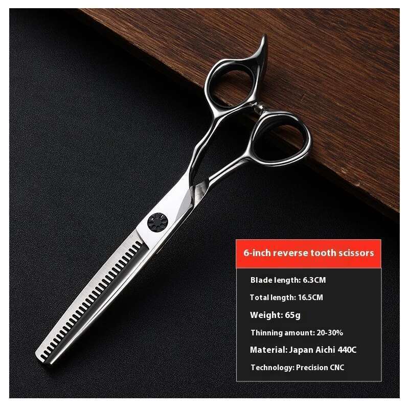 Professional Hairdresser Scissors Set Japanese 440C Stainless Steel 6/6.5/7-Inch Flat Reverse Teeth Hair Cutting Tools Salon
