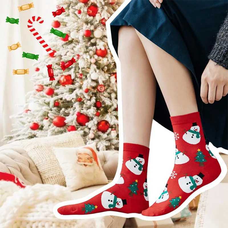 2/4/8 Pairs Children Christmas Socks Cotton Warm Mid-tube Socks For Kids Unisex Knitting Snowflake Elk Stocking Christmas Gift G251124