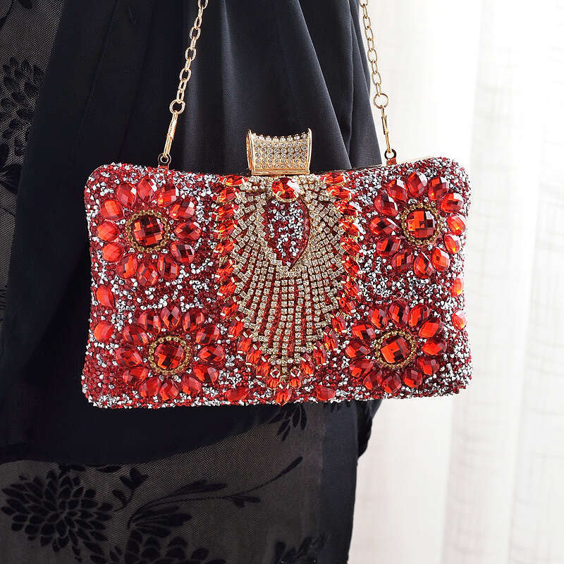 Dinner Bag Banquet Bag With Diamond Inlay Rhinestone Evening Formal Dress Rhinestone Bag Wedding Handbag KQ