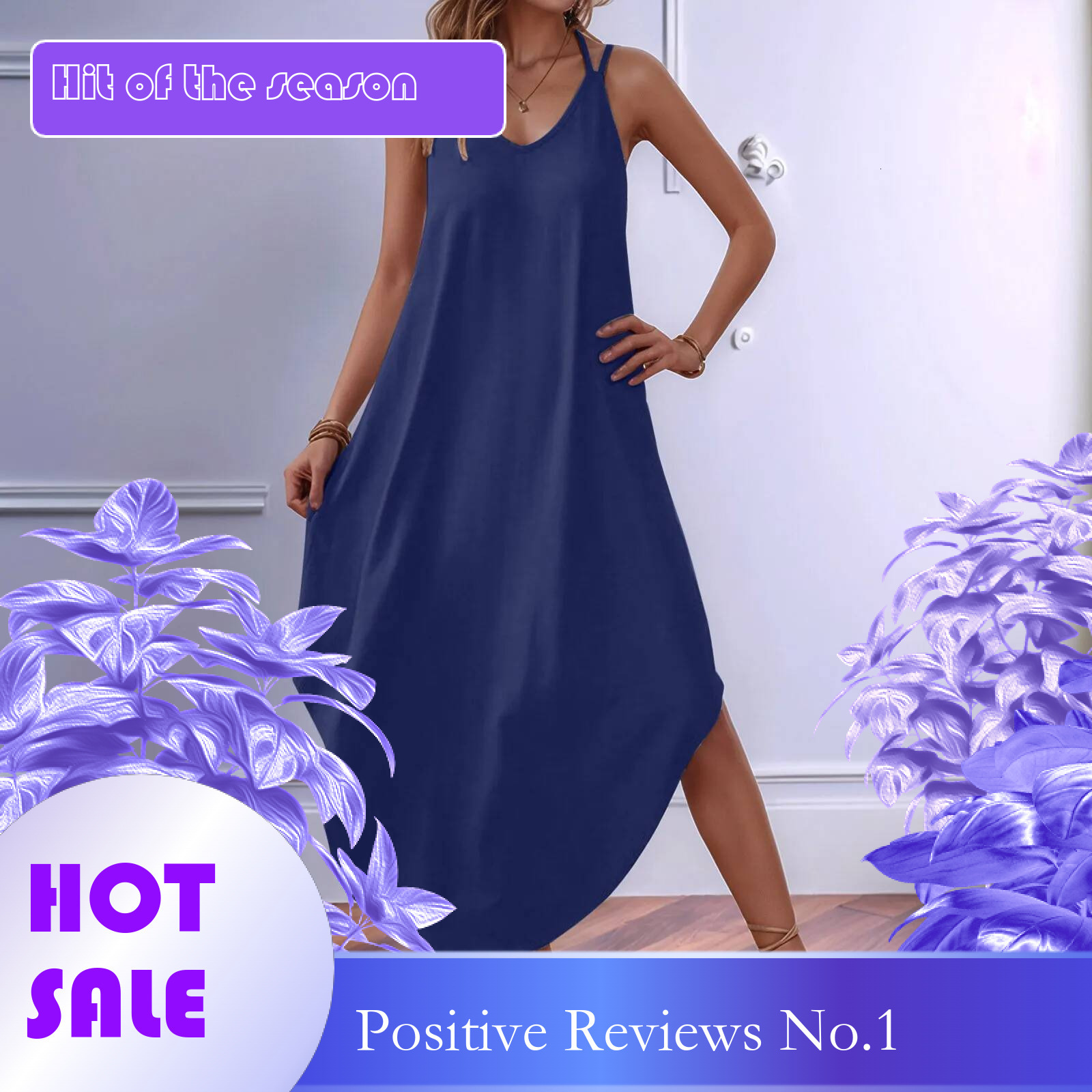 Dongdumaoyi Women S Long Dresses Solid Color Semi Circular Hem Skirt Fashionable Loose Strap Dress Casual Beach Style