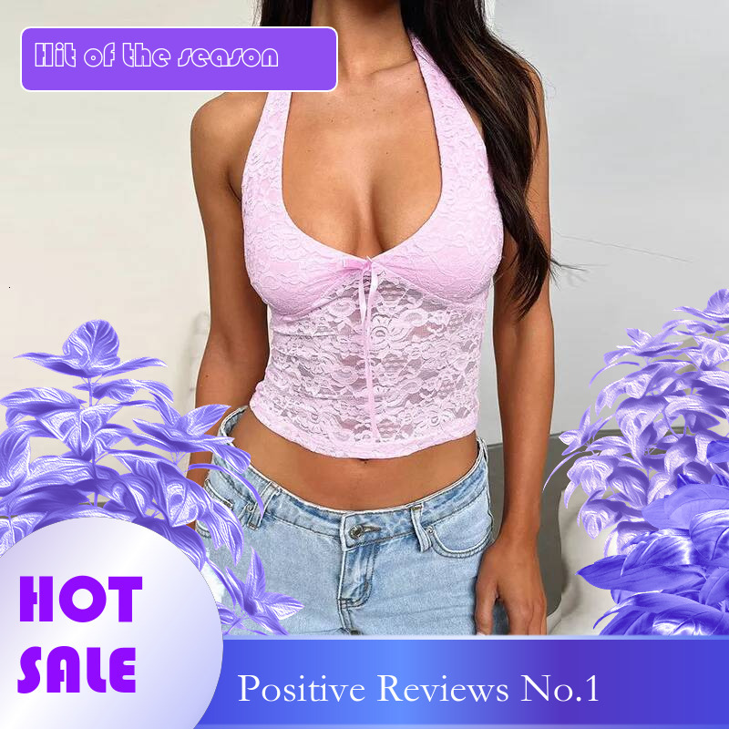 Dongdumaoyi Townlike Slim Bodycon Wrap Waist Lace Sexy Party Halter Crop Women Corset Top Summer Streetwear Women S Tight Underwear