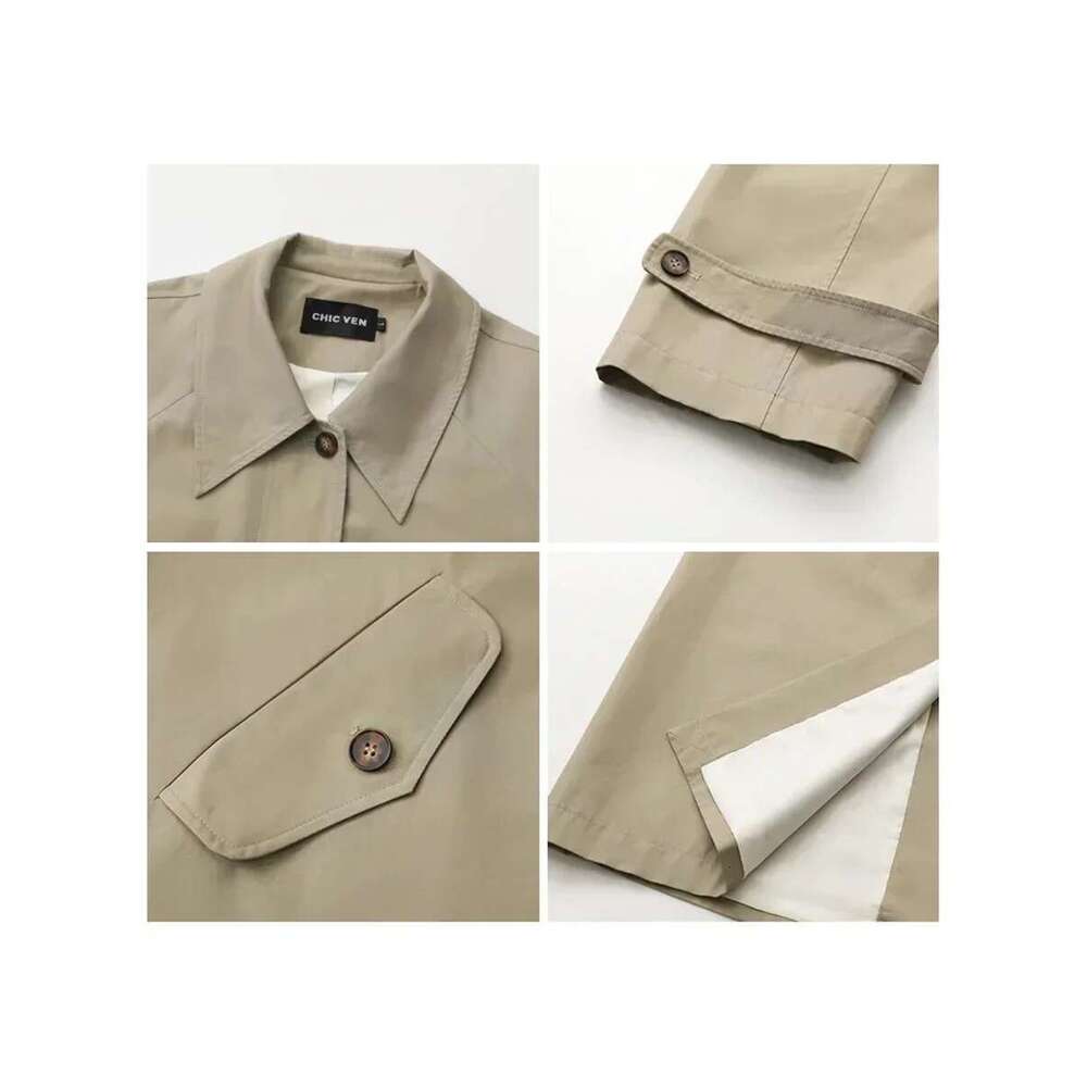 Designer Clothes CHIC VEN Women's Long Trench Coat Casual Outerwear Loose Ladies Overcoat Single Breasted Female Windbreaker Spring Autumn