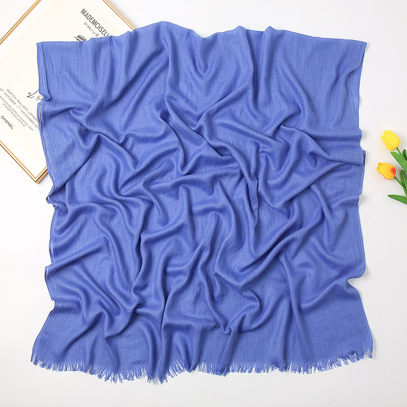 K494 Pure color linen scarf for women Spring and summer new cotton and linen candy monochrome warm gauze scarf travel sunscreen shawl gift