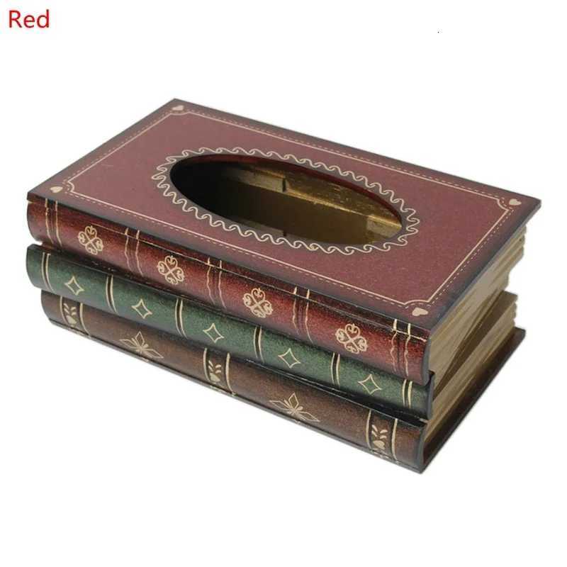Table Tissue Box Book Shaped Wooden Organizer Rectangle Tissue Case For Restaurant Household Tissue Storage Box Home DecorM251124