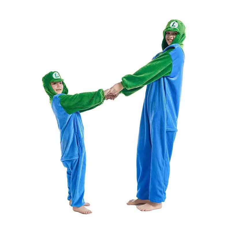 Anime Brothers Cartoon Game Cosplay Costume Anime Figure Luigi One-piece Pajamas Kawaii Cartoon Sleepwear Halloween Cos Clothes L251122FIG0