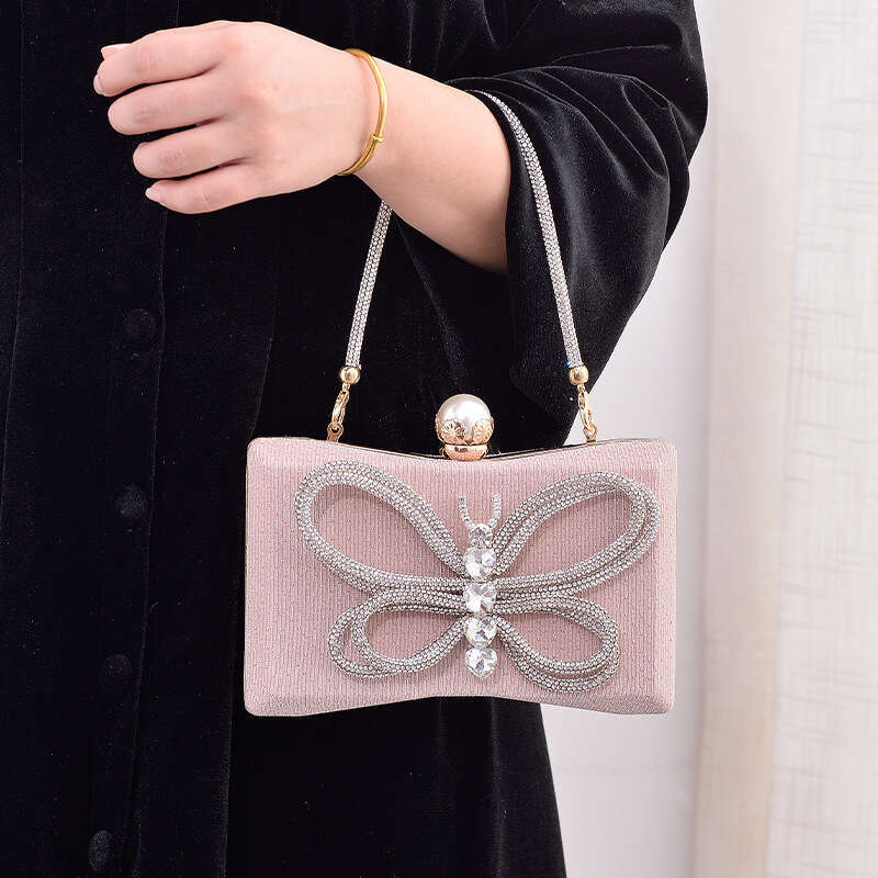 Dinner Bag Black Versatile Style Dress Bow Banquet Handheld Oblique Straddle Bag Chaozhou KQ