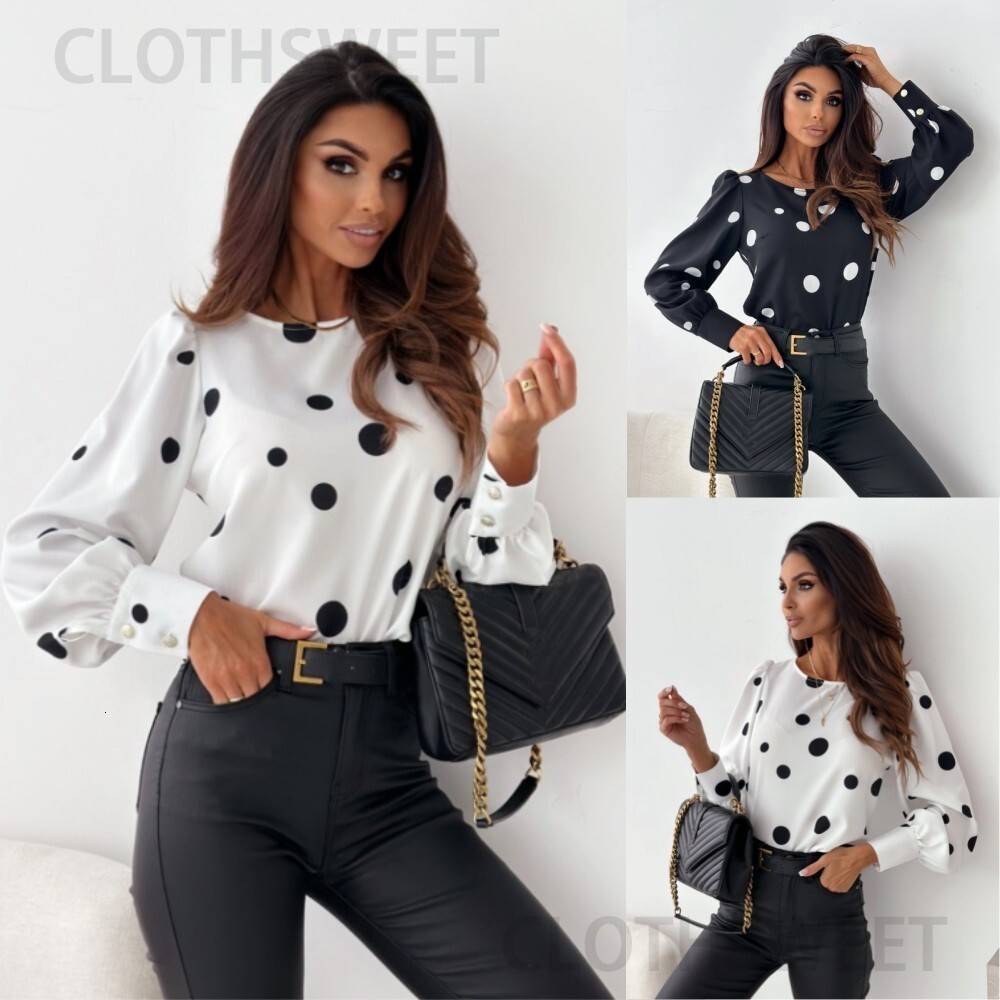 2023 womens autumn top long sleeved shirt printed shirt for women