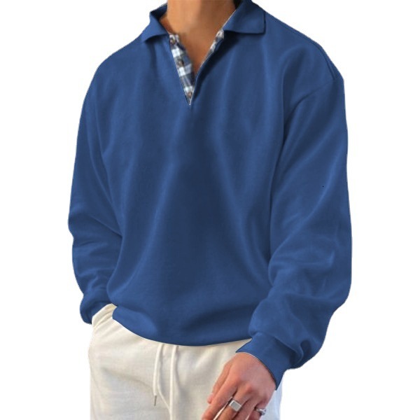 2022 autumn long sleeve V-neck mens Lapel loose sweater mens wear