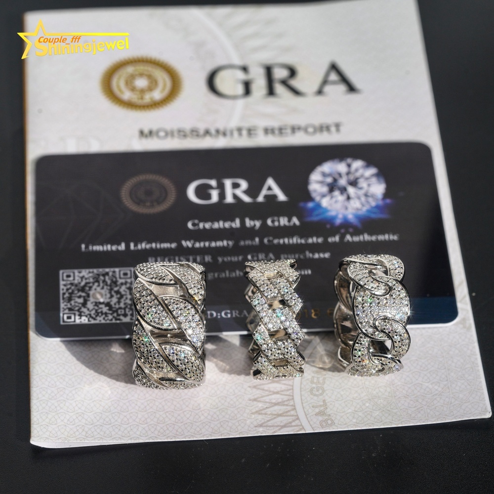 Luxury Design 925 Sterling Silver Hip Hop Jewelry Custom Iced Out Ring Vvs Moissanite Hip Hop Ring Custom Iced Out Luxury Ring