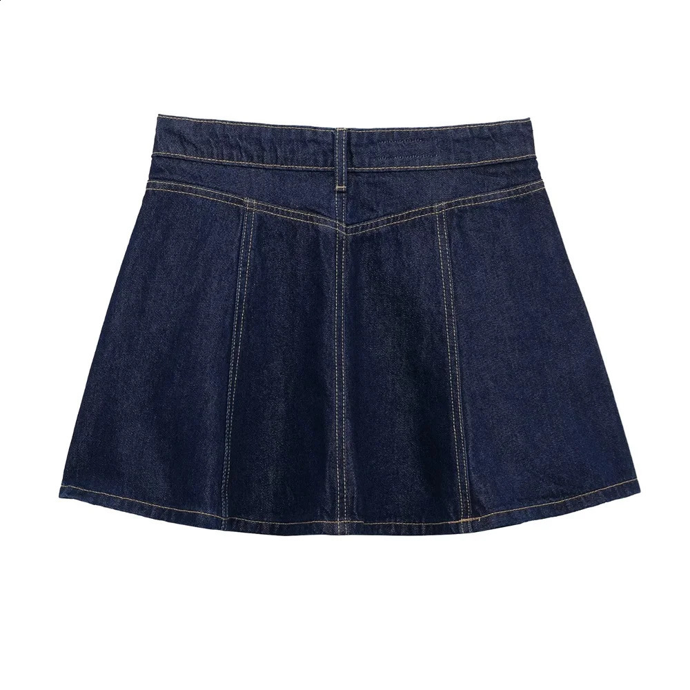 UNIZERA Womens Denim Mini Skirt Zipper Pocket Decoration Aline Skiing SpringSummer Casual Half 250417