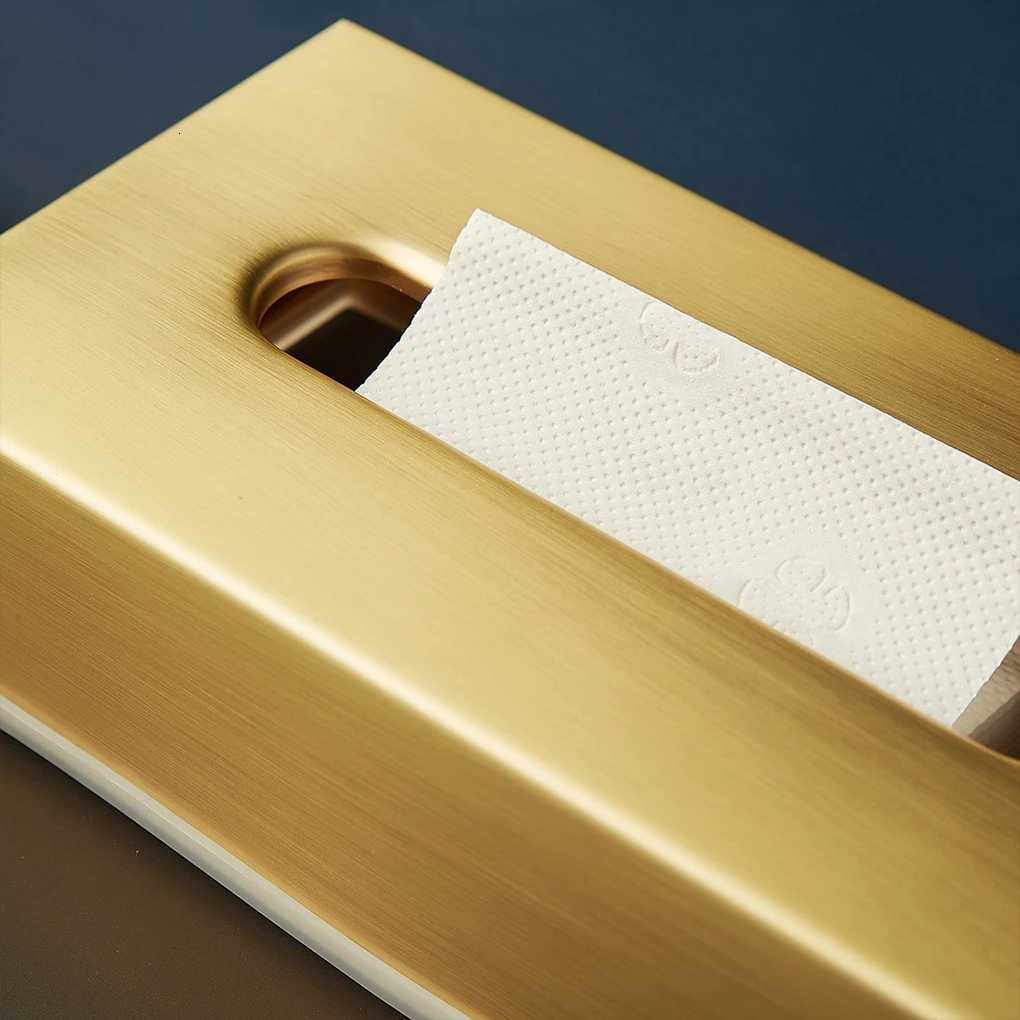 Stainless Steel Versatile Tissue Box Home Living Room Gold Light Luxury Style ins Napkin Box Suitable For Room Home Or OfficeM251124