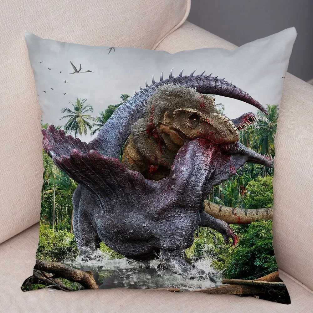 Jurassic Dinosaur throw pillow cover with short plush print living room sofa decoration cushion cover pillow covers decorative G251124