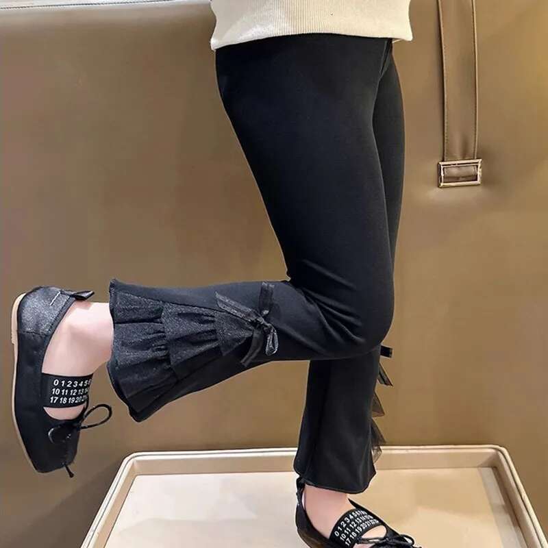 Fashion Baby Girls Cute Elegant Solid Color Boot Cut Flare Spring Pants Bottoms Trousers for Kids Clothes