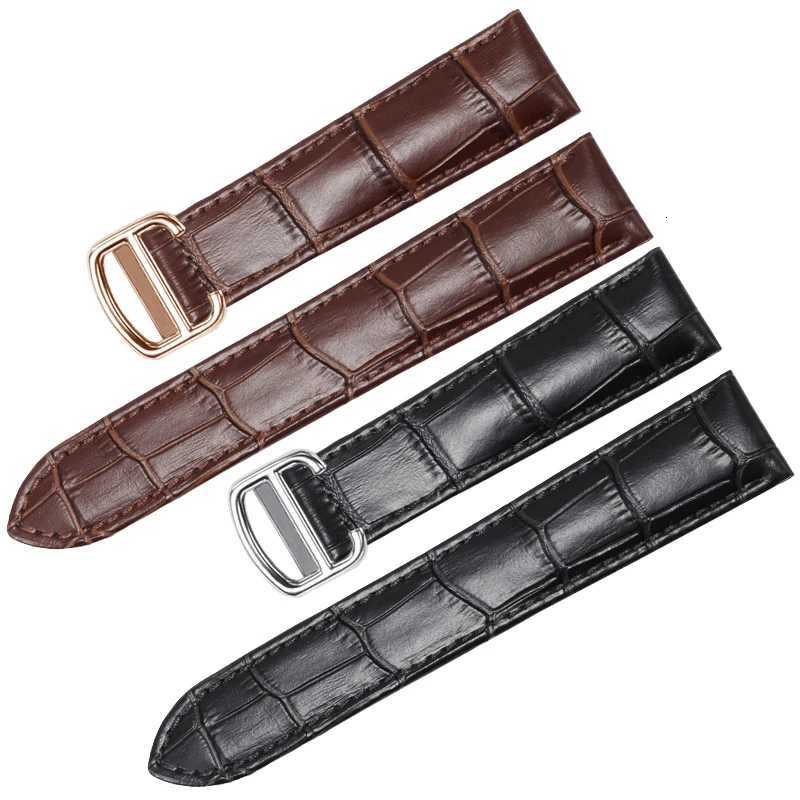 Substitute Tank Square Must London Santos Key Series Bucket Fold Buckle Cowhide Watch Strap 14/16/17/18/20/22/23/24/25mm C251124
