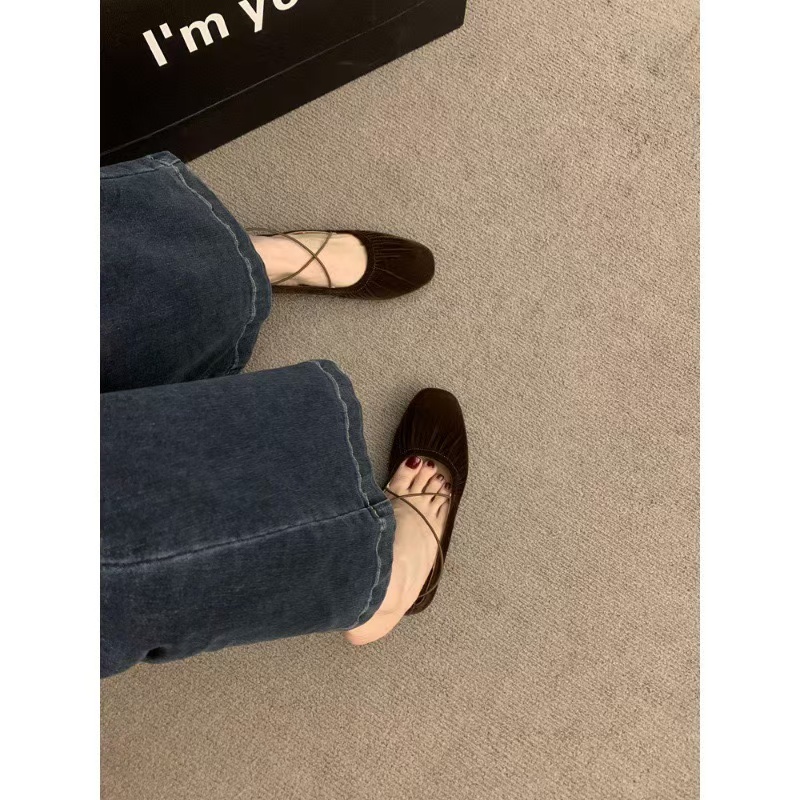 Autumn Women Flat Fashion Pleated Ladies Elegant Slip On Mary Jane Shoes Soft Sole Outdoor Dress Ballerinas 241014