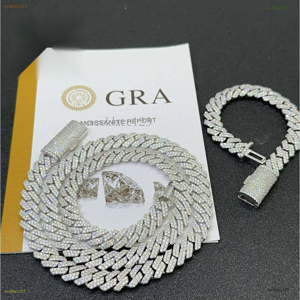 Top Designer Pendant For Men Fine Swan Pass Dia Watch Necklace Jewelry Sier 14Mm Cuban k Chain Moissanite 328