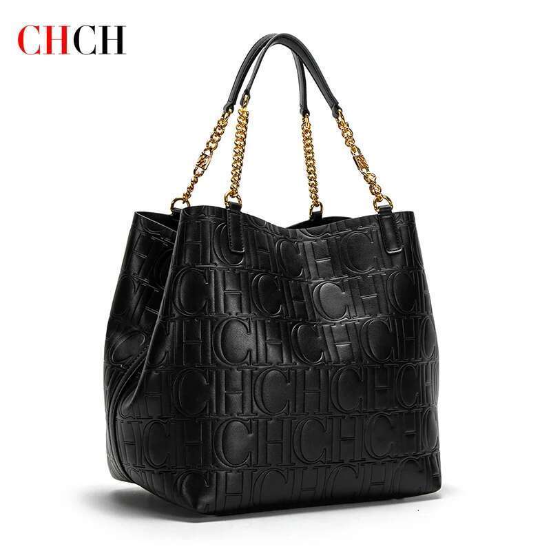 CHCH Women's Tote 2024 New Steel Emed Handbag Large Capacity Business Storage Bag