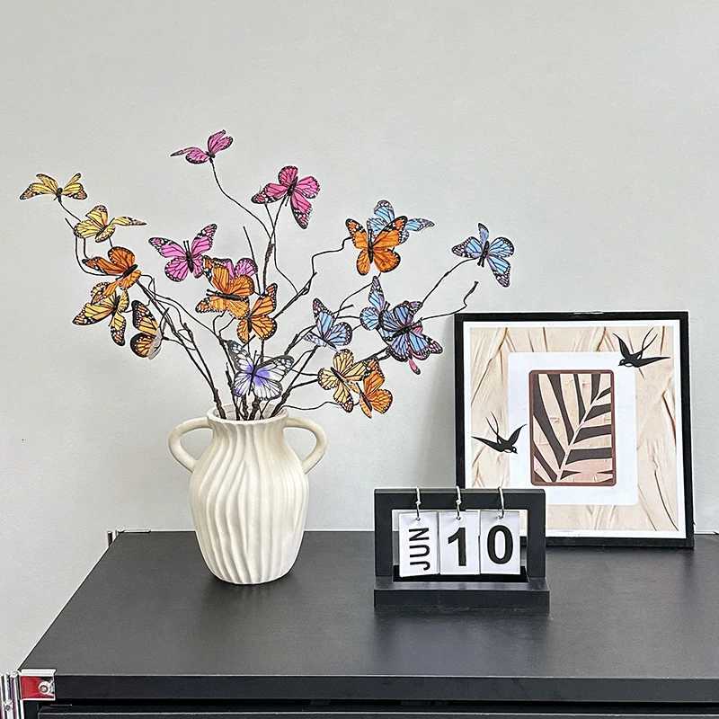 Creative Vase with Butterfly Flower Branches DIY Bouquet Home Living Room Porch Dining Table Wedding Decoration C251124