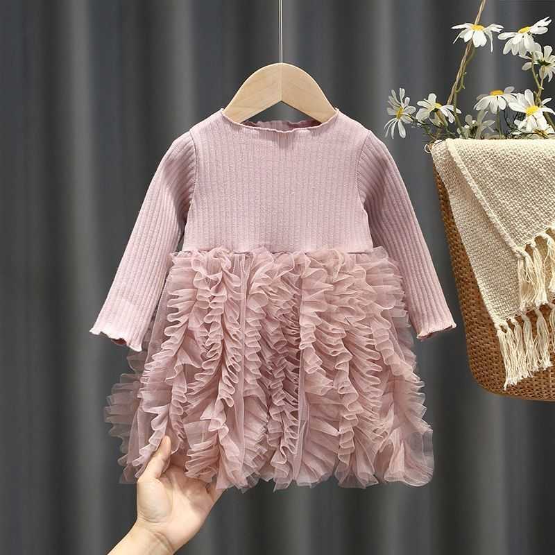 2025 Summer Dress New Childrens Clothing for Girls and Babies Princess Gauze Dress Stylish Fluffy Patchwork Cake Skirt Summer Dress Y250423vthj