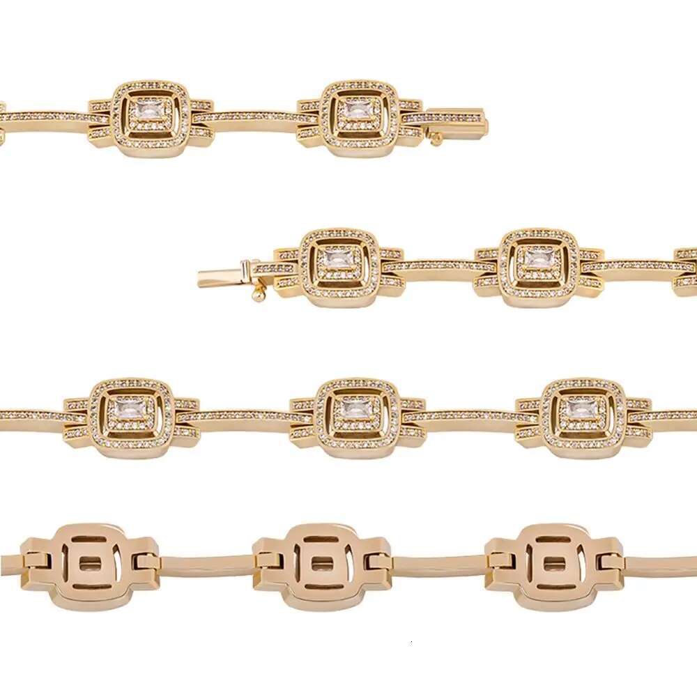 TOPGRILLZ New Fashion Baguette Bracelet Ice Micro Pave Cubic Zirconia High Quality Hip Hop Punk Style Jewelry For Women