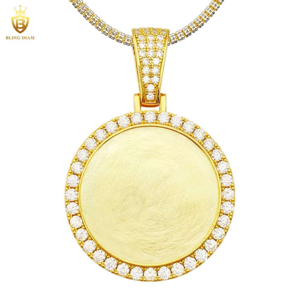 Custom Photo Fine Jewelry Vvs Moissanite 925 Sterling Silver Memory Circle Gold Plated Memory Pendant Bulk