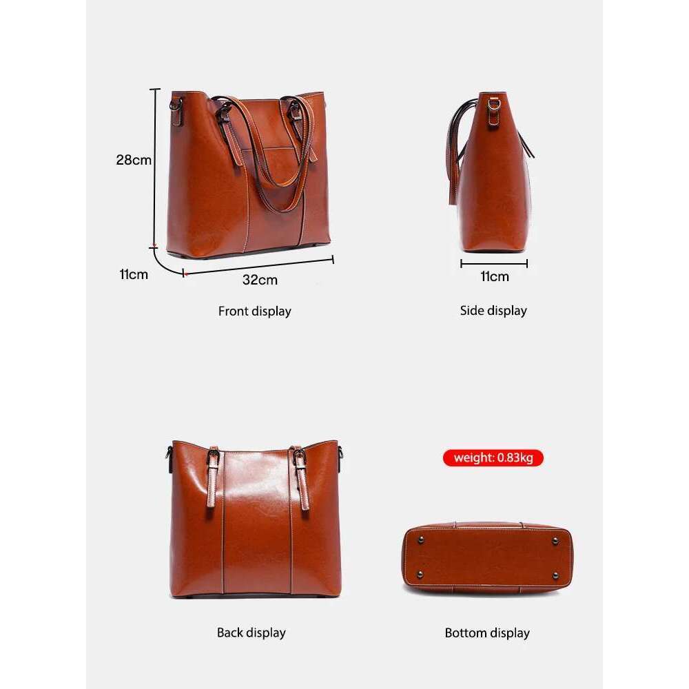 Designer Bag Zency High Quality Women's Genuine Leather Tote Lady Designer Cowhide Shoulder Large Capacity OL Handbag Shopper Bag