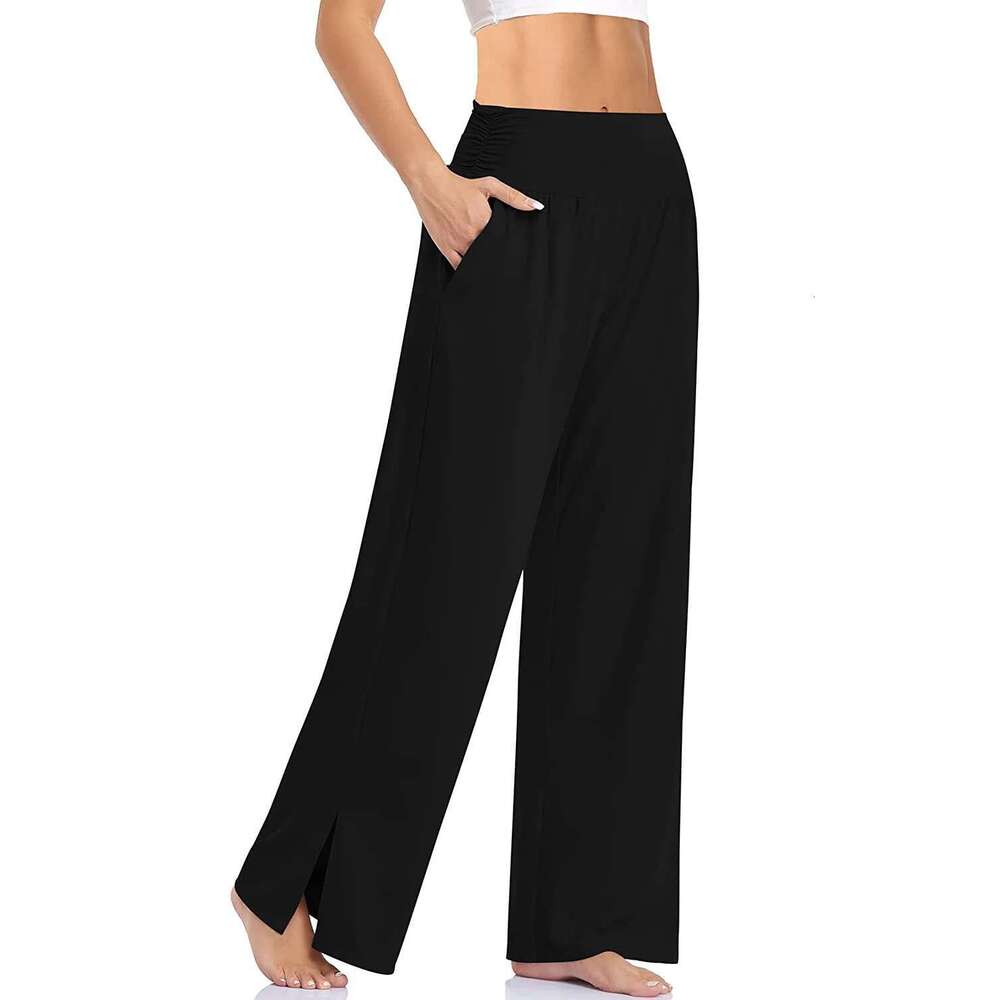 Women Yoga Casual Summer Wide Leg High Waist Fiess Long Trousers Exercise Running Jogging Female Sports Flare Pants